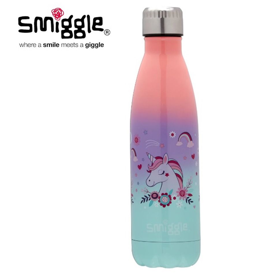smiggle bpa free stainless steel water bottle (Category: Water Bottles & Tumblers) located in Makati City. Submitted by mighty.simpletrading (Listing ID 1248283937, Image 3). Description: Location: makati city brand: smiggle model: stainless steel unicorn drink bottle capacity: 500ml size: 26cm x 7cm Condition: brandnew bpa free double wall stainless steel body screw lid.