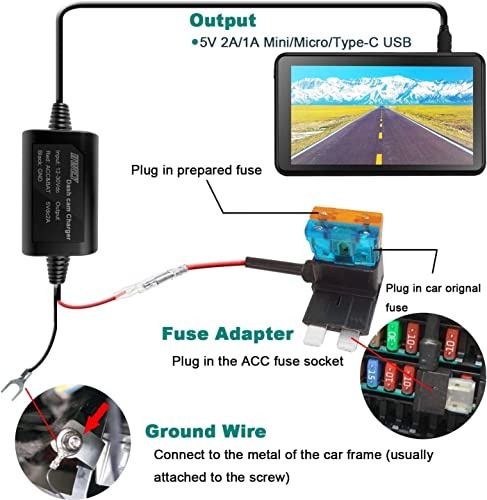 DDPAI Hard Wire Cable Kit for Dash Camera (Type-C with OBD-II Connector)