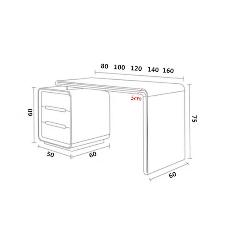 Study Desk Office Table White Computer Table with Side Cabinet Brand ...