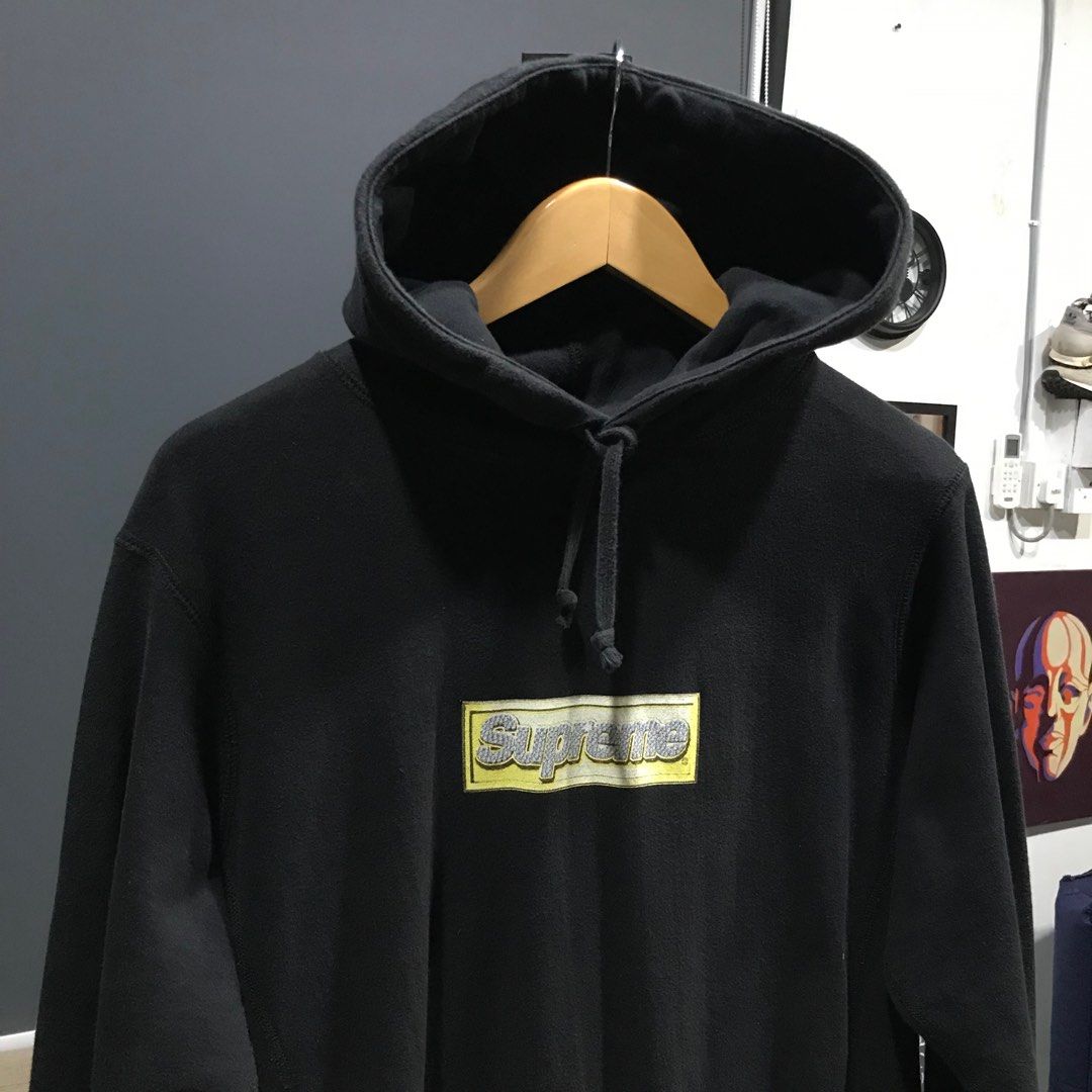 Supreme bling box deals logo hoodie white