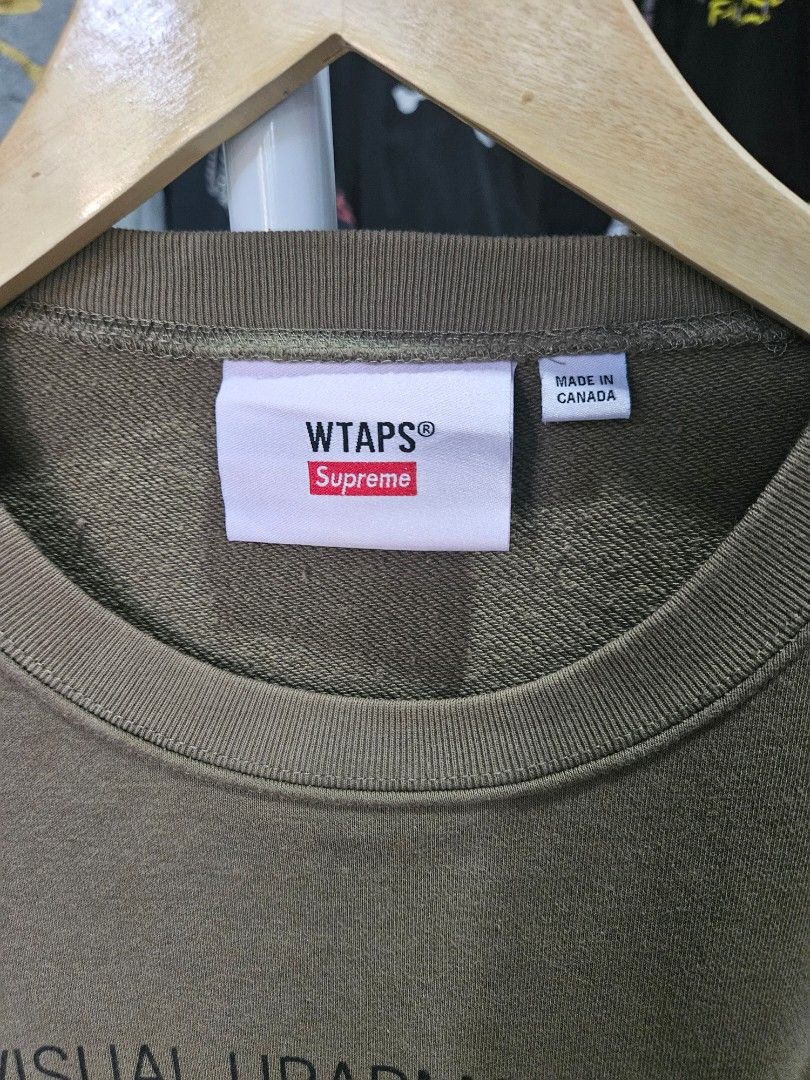 SUPREME x WTAPS Crewneck rare (Authentic), Fesyen Pria SUPREME x WTAPS Crewneck rare (Authentic), Fesyen Pria