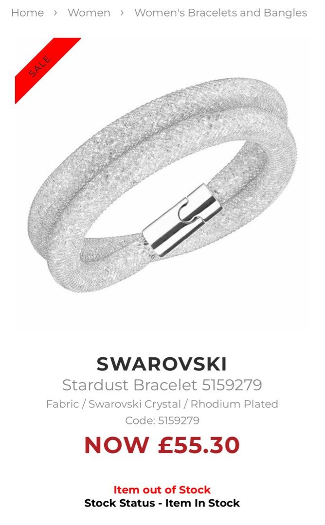 Swarovski stardust bracelet sale sale