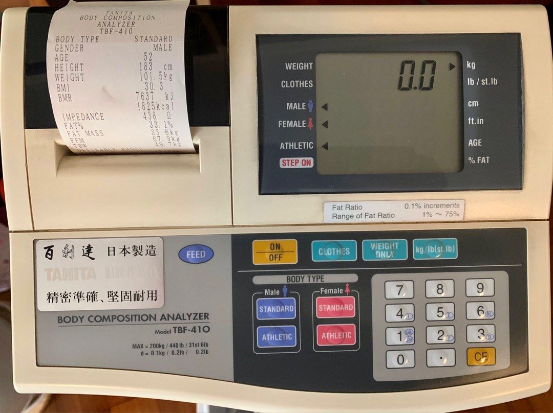 Tanita TBF410 Professional Body Composition Analyzer Scale w/Printer