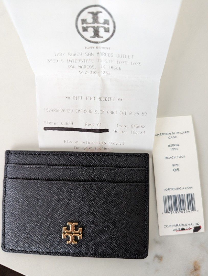 Tory Burch Emerson Slim card case, Women's Fashion, Bags & Wallets