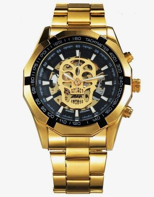 T WINNER GRANDMEISTER Gold skull watch Luxury Watches on Carousell