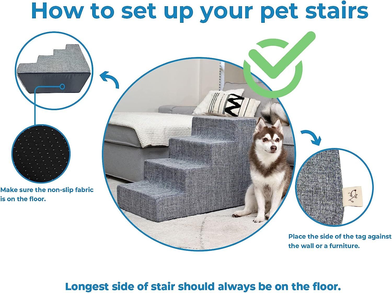 USA Made Pet Steps/Stairs with CertiPURUS Certified Foam for Dogs & Cats by Best Pet Supplies