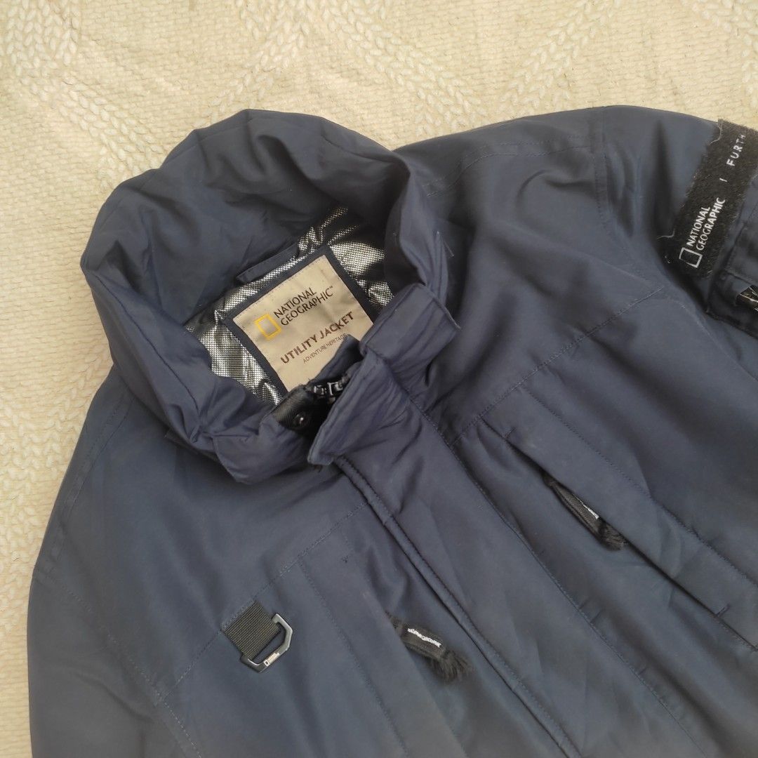 Utility jacket national geographic goose down bulu angsa dark navy
