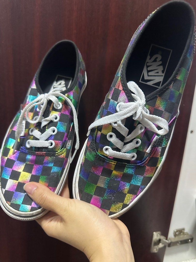 Iridescent checkered vans 2025