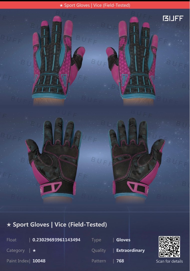 VICE GLOVES CSGO field tested, Video Gaming, Gaming Accessories, InGame Products on Carousell