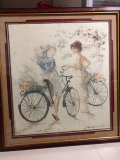 Antique Cross Stitching Art in Canvas