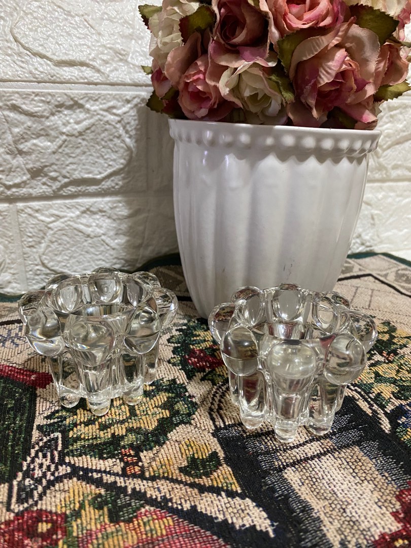 Vintage Flower Shaped Candle Holder Reims France, Furniture & Home