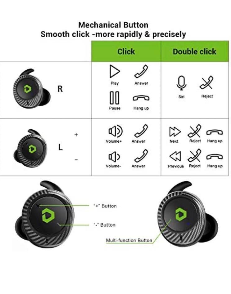 Wireless Earbuds DESTEK T1 65H Playtime aptX Deep Bass Bluetooth Earbuds Real IPX7 Waterproof Bluetooth 5.0 Headphones Noise Cancelling Hi Fi Stereo