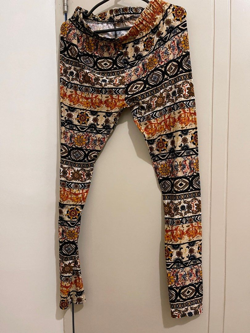 Aztec Leggings (Taupe/Black), Women's Fashion, Bottoms, Other Bottoms on  Carousell