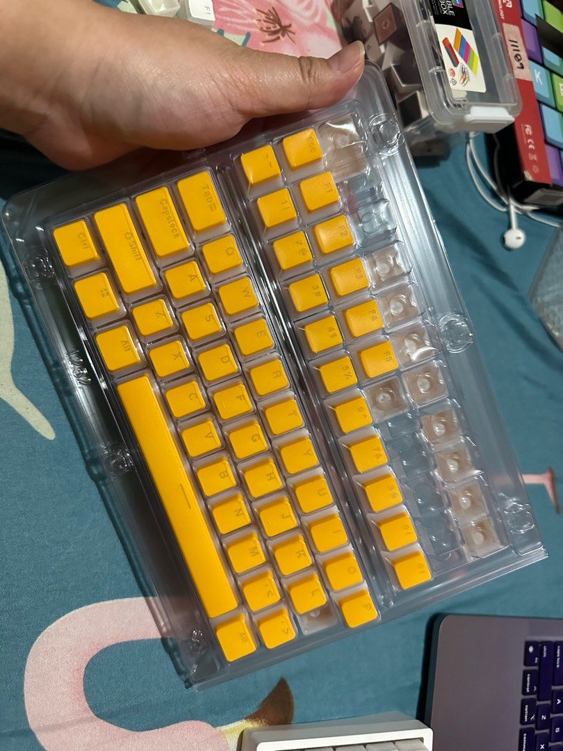 Yellow Pudding Keycaps (Category: Computer Keyboard) located in Manila. Submitted by fayesantos01 (Listing ID 1248097525, Image 2). Description: Selling my yellow pudding keycaps bought August 4 from Datablitz RFS: doesnt fit any of my keebs.