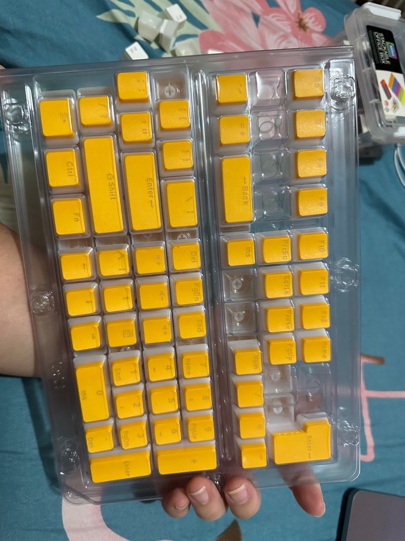 Yellow Pudding Keycaps (Category: Computer Keyboard) located in Manila. Submitted by fayesantos01 (Listing ID 1248097525, Image 1). Description: Selling my yellow pudding keycaps bought August 4 from Datablitz RFS: doesnt fit any of my keebs.