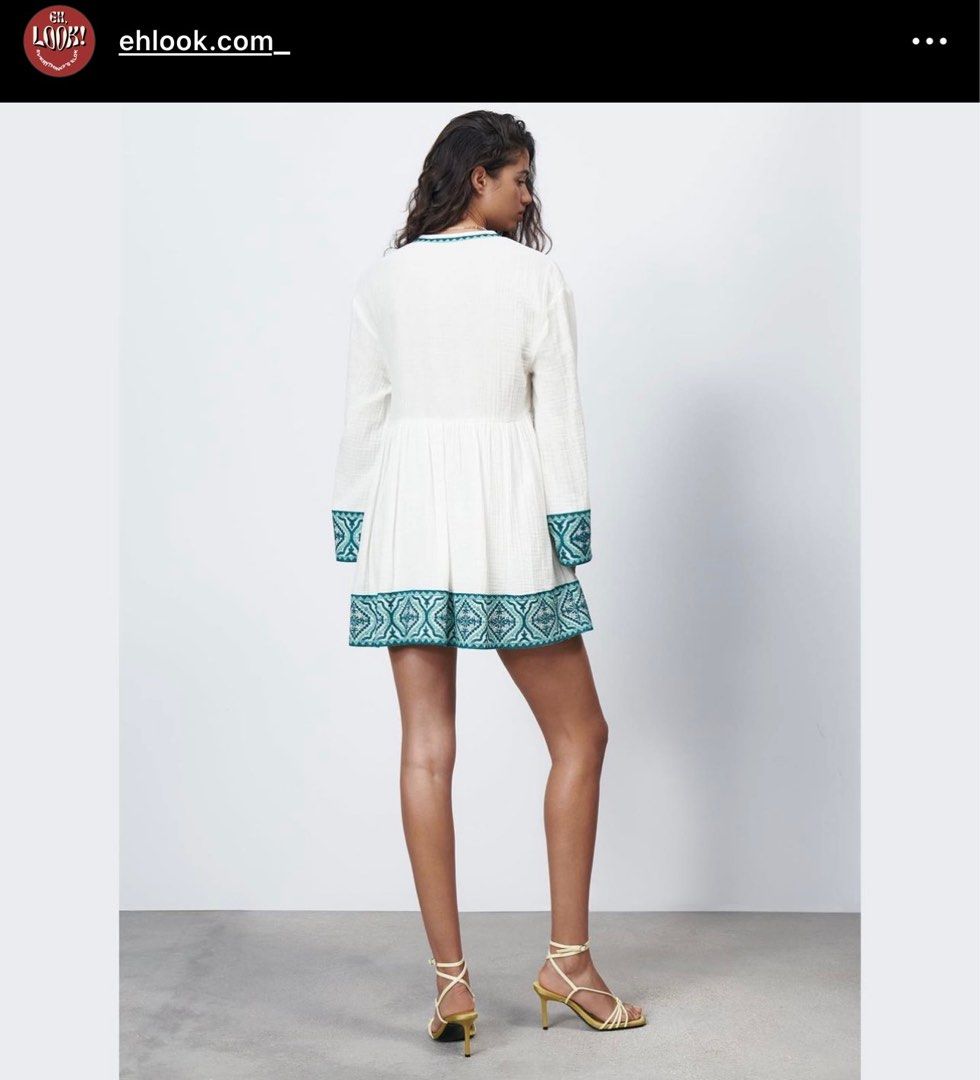 Dress with contrasting texture zara Clearance