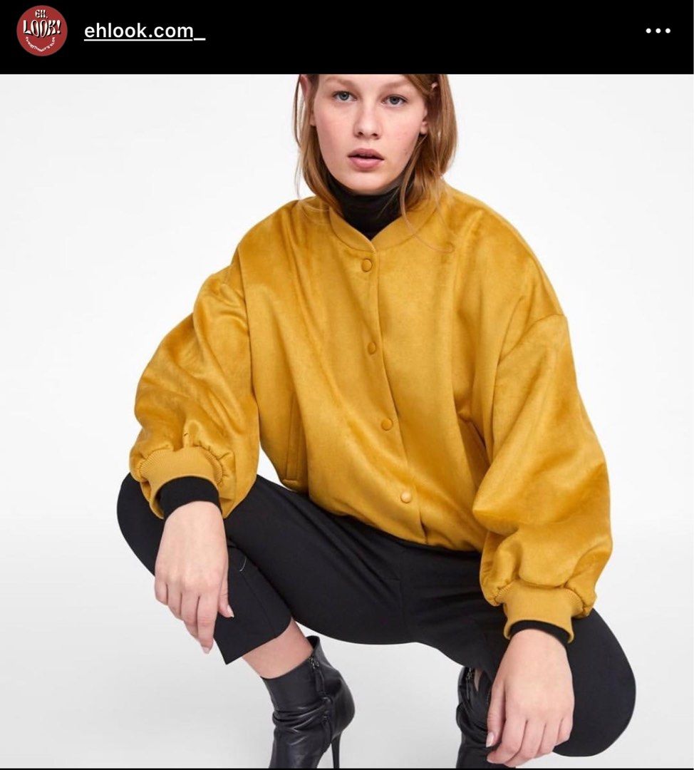 Zara faux discount suede bomber
