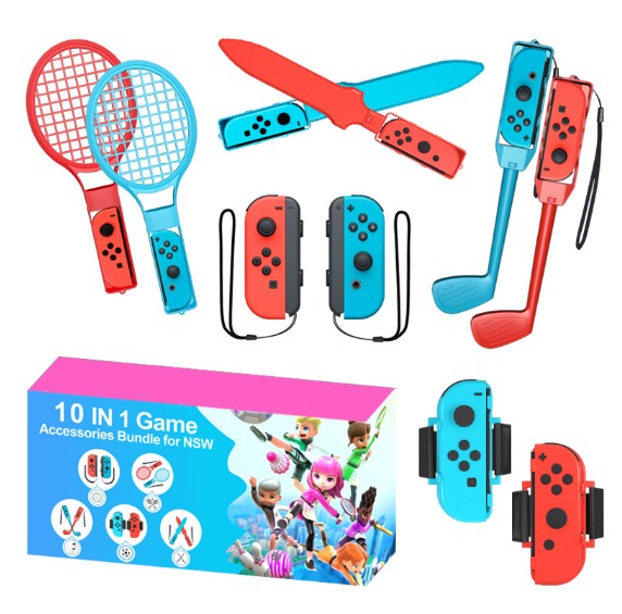 10 In 1 Nintendo Switch Sports Accessories Bundle Set(Joycon Wristband