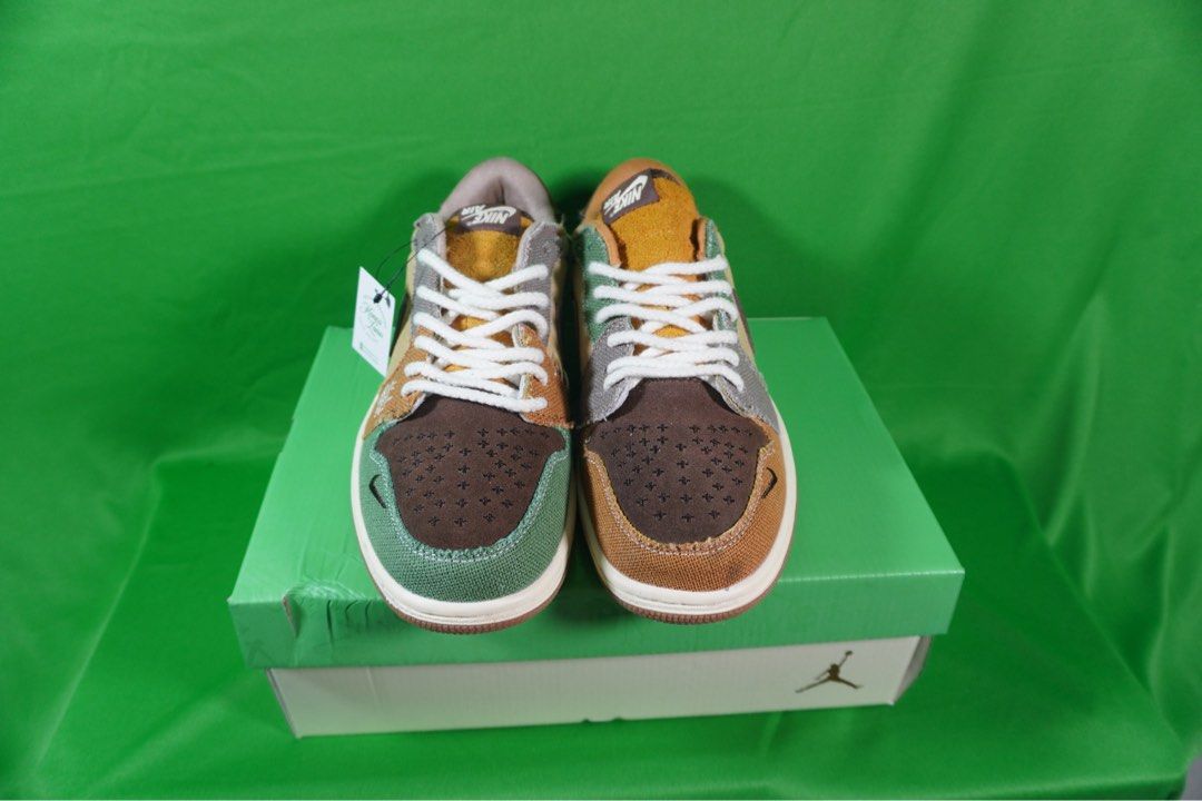 1335.Nike Air Jordan 1 Low Flax and Oil Green DZ7292830 Size 44 Insole 28  cm Made in china