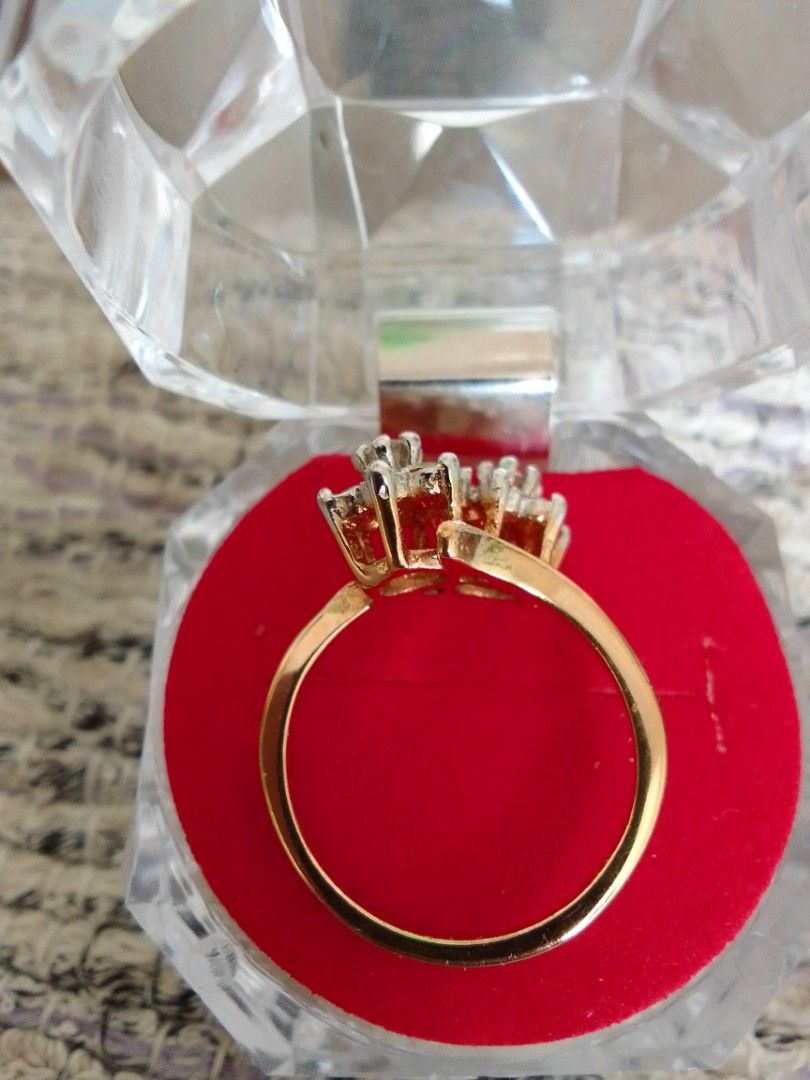 18k GE 2tone,double rositas ring (Category: Rings) located in Cavite. Submitted by dreamsky21 (Listing ID 1248343339, Image 3). Description: 18k GE Gold Electro Plated Markings Ladies Ring 2 tone gold and white color size 7 materials and stones Unknown ring box included bought in Japan.