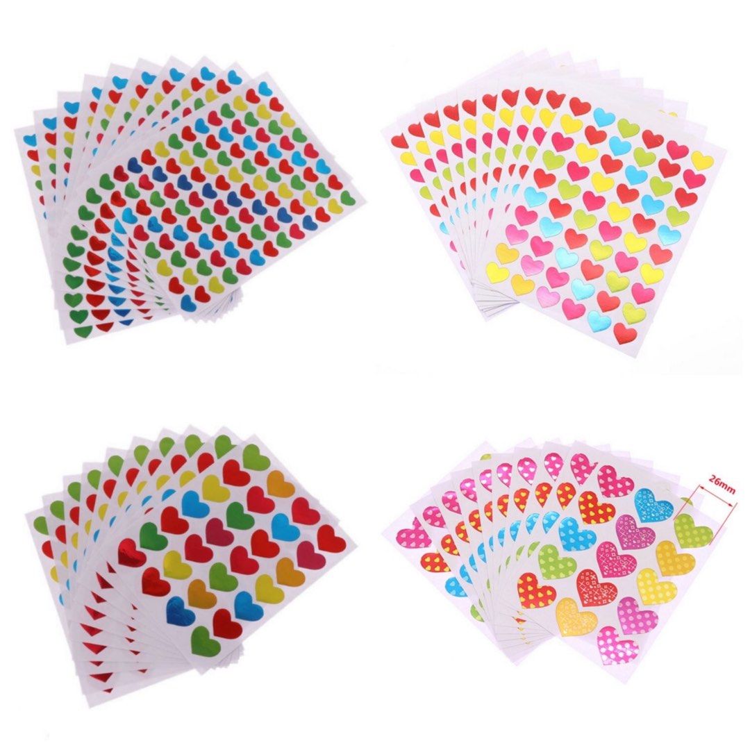 cute mini heart stickers, Hobbies & Toys, Stationery & Craft