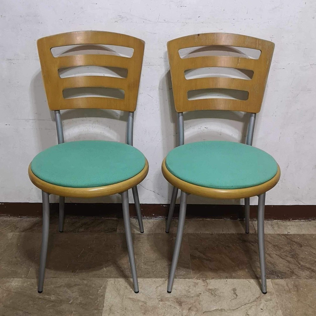 2x heavyduty accent dining chair, fabric cushion, Furniture & Home