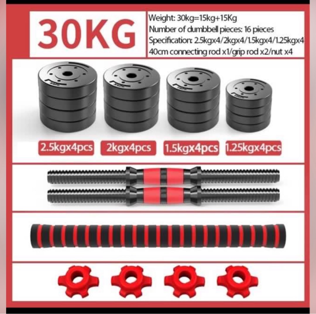 30 KGs dumbell set on Carousell