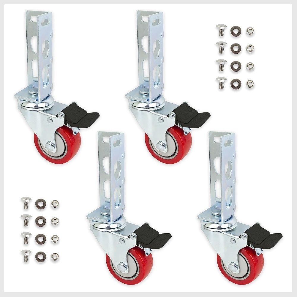 4pc - Storage Rack Caster Wheels (Adapts to Boltless Self Locking ...