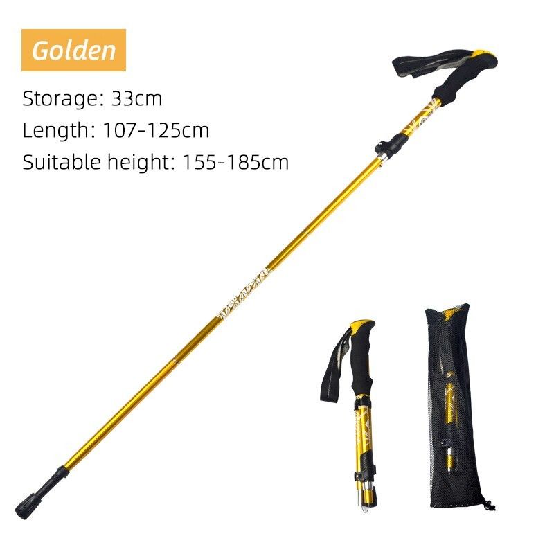 5 Section Outdoor Fold Trekking Pole Camping Portable Walking