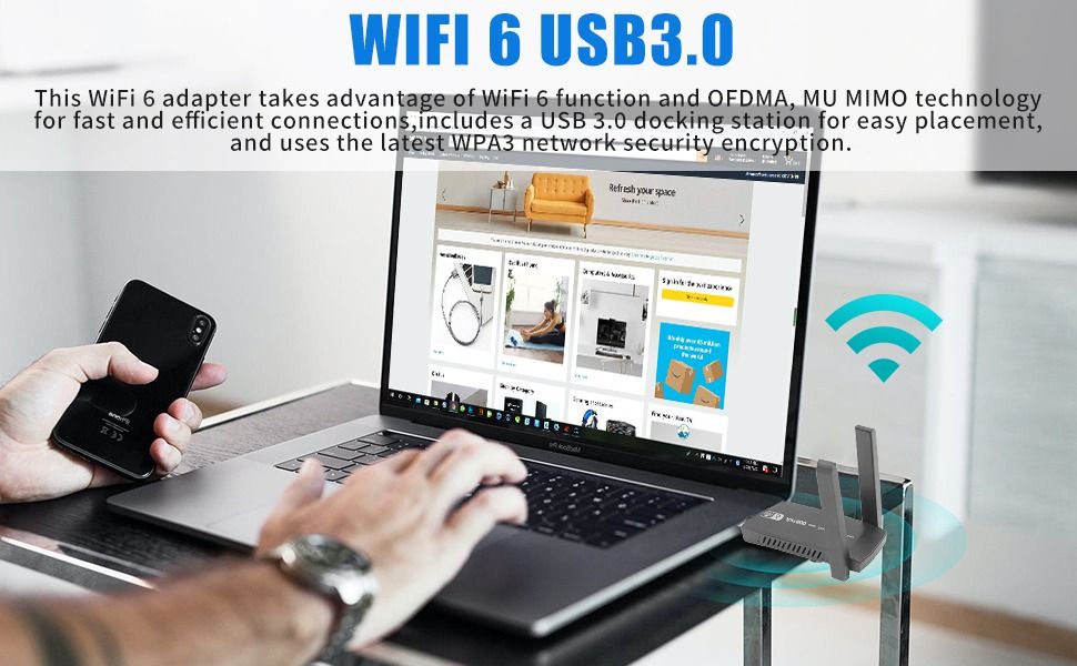 Ax1800m Usb Wifi 6 Adapter 802.11ax For Pc, Usb 3.0 Wifi Dongle 5