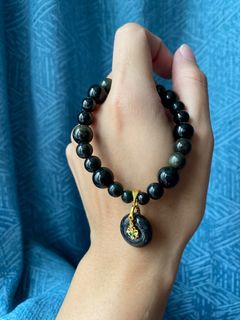 💰招財辟邪❌🌟天然A貨墨翠、烏雞平安扣手鏈🌟64221778379907110