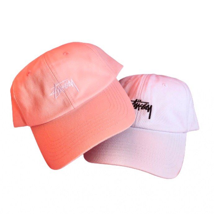 Stussy pink strapback baseball hat sales