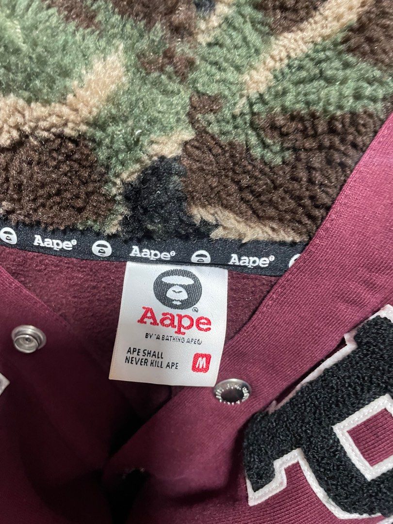 Maroon top bape hoodie
