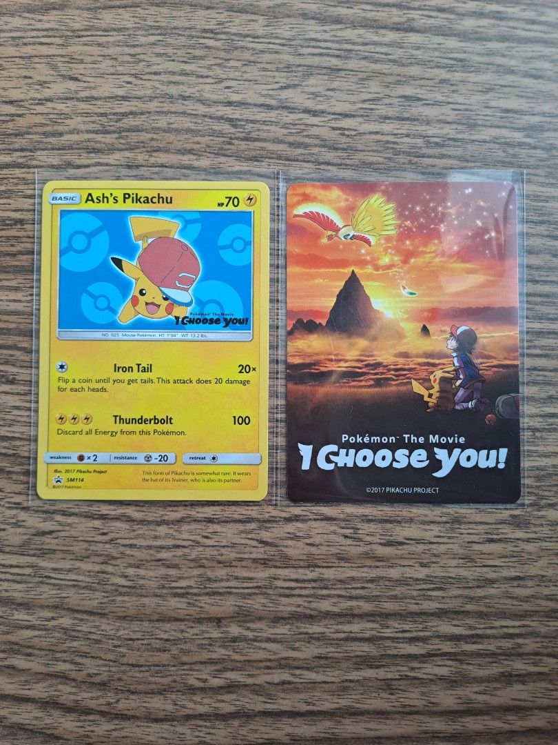 pokemon ash's pikachu card  SM108  I Choose You Promo Sun & Moon Promos Toys this attack does 10 more damage Ashs Pikachu I Choose You