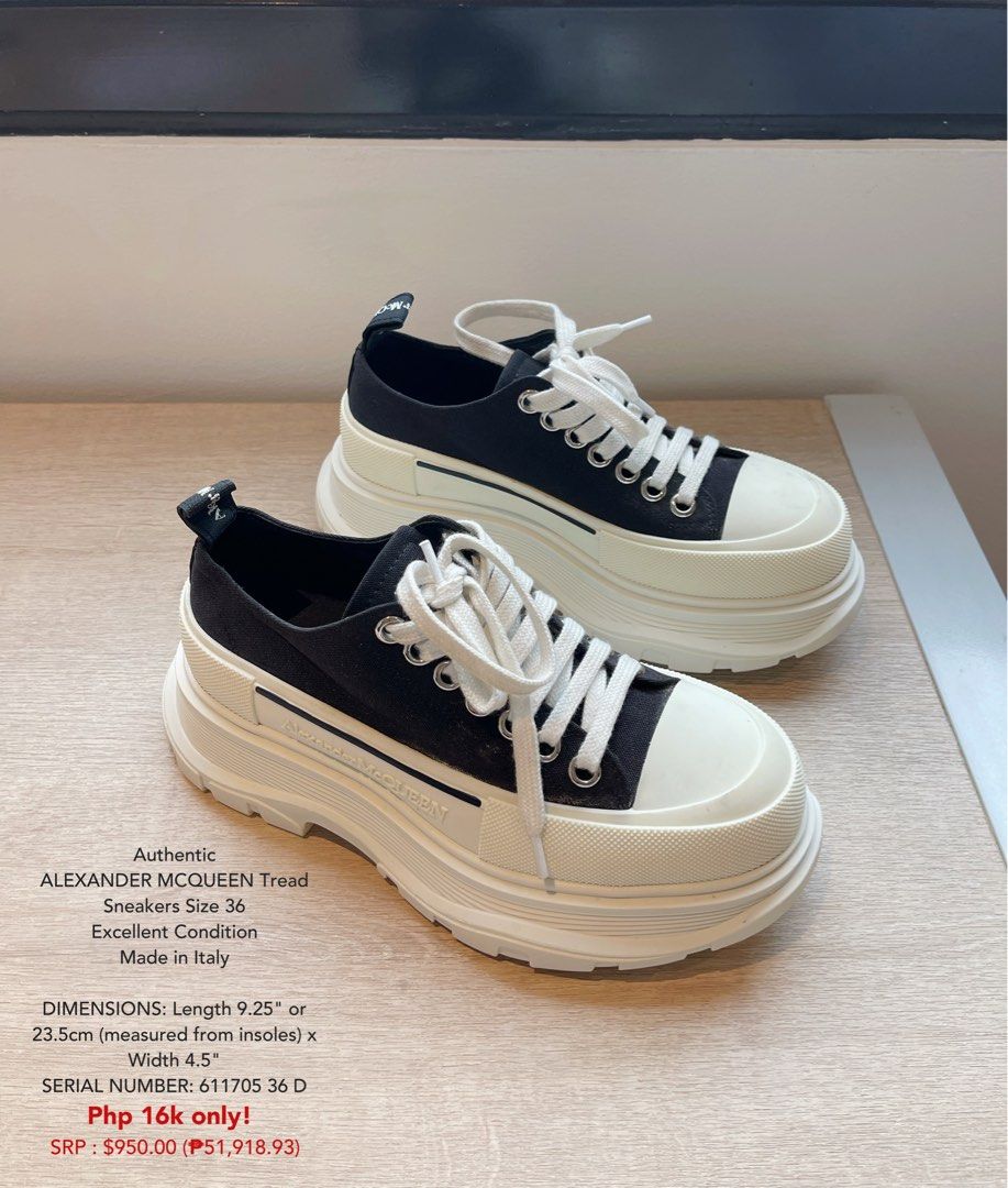 Authentic Alexander McQueen Tread Sneakers Size 36 Women s