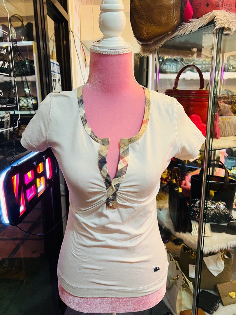 Burberry white sale blouse