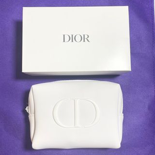 AUTHENTIC Dior white neoprene smooth makeup bag trousse pouch organizer