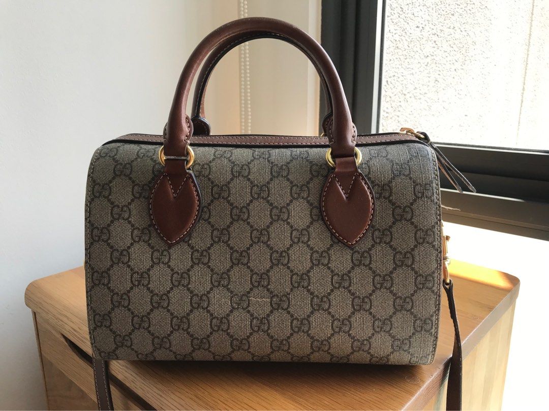 Gucci Brown Multi Canvas & Leather 8-23 Handbags