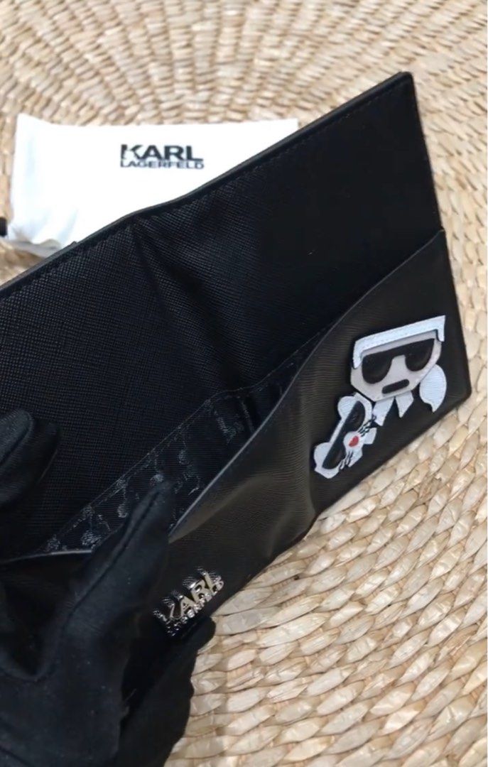 AUTHENTIC KARL LAGERFELD PASSPORT COVER WITH COMPARTMENTS, Luxury, Bags