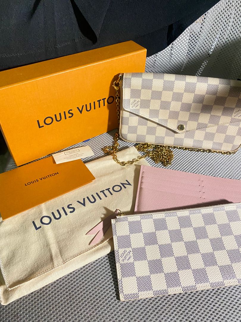 CLEARANCE SALE Authentic Louis Vuitton LV Damier Azur Felicie Pochette  Shoulder / Crossbody Bag Clutch, Luxury, Bags & Wallets on Carousell