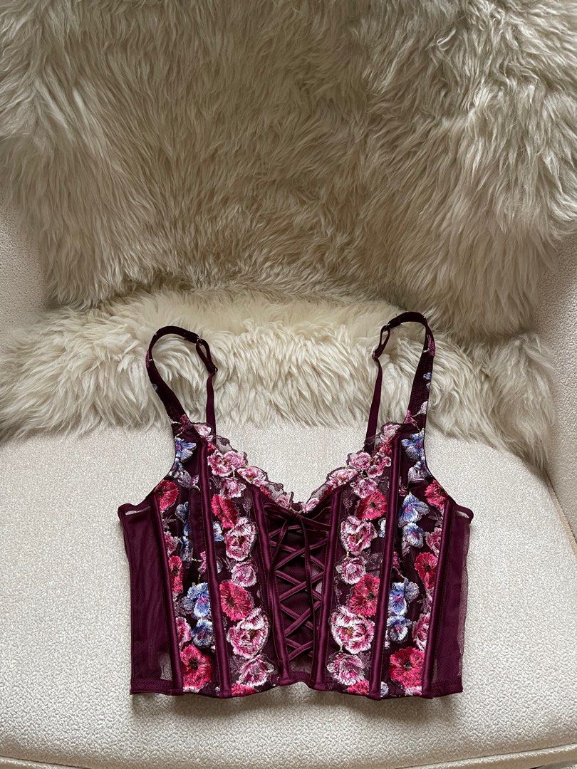 Victoria Secret Floral Corset, Women's Fashion, Tops, Other Tops on  Carousell
