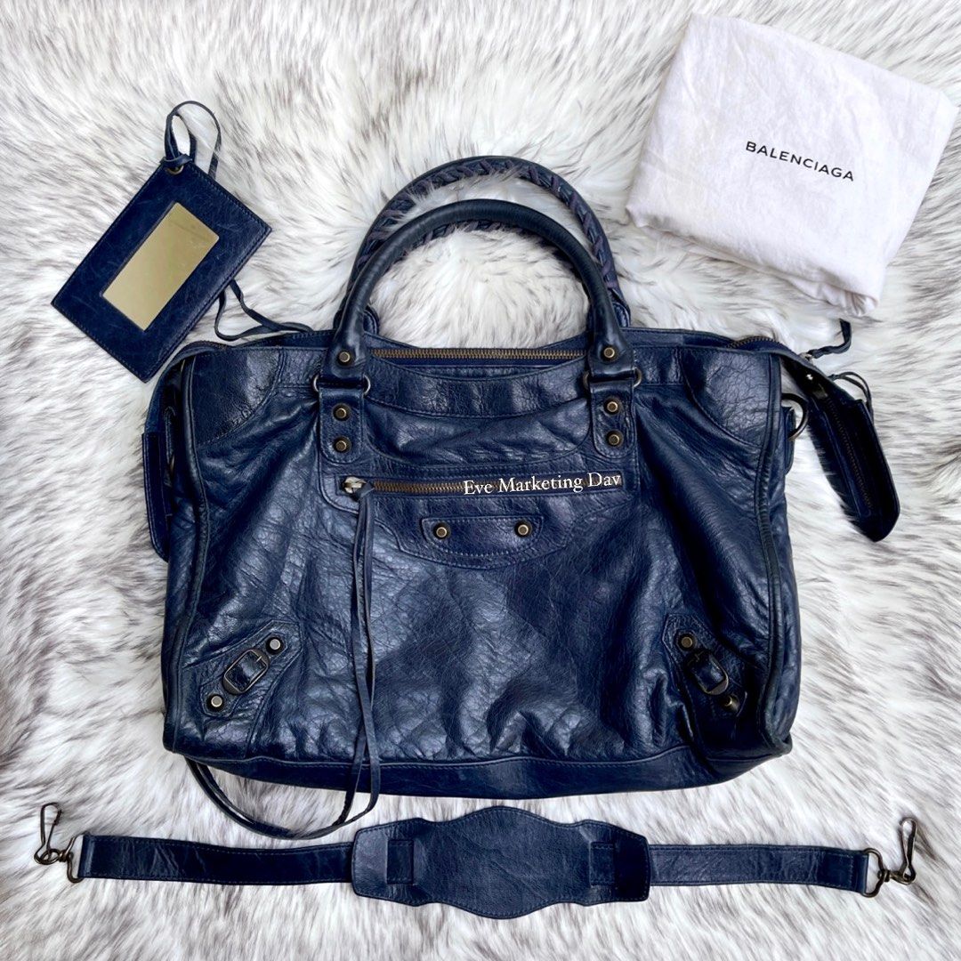 Balenciaga motorcycle 2025 bag navy