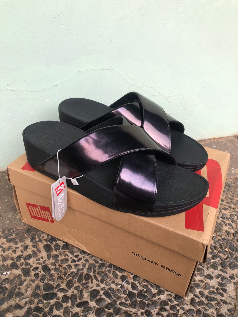 Fitflop lulu mirror outlet cross slide sandals