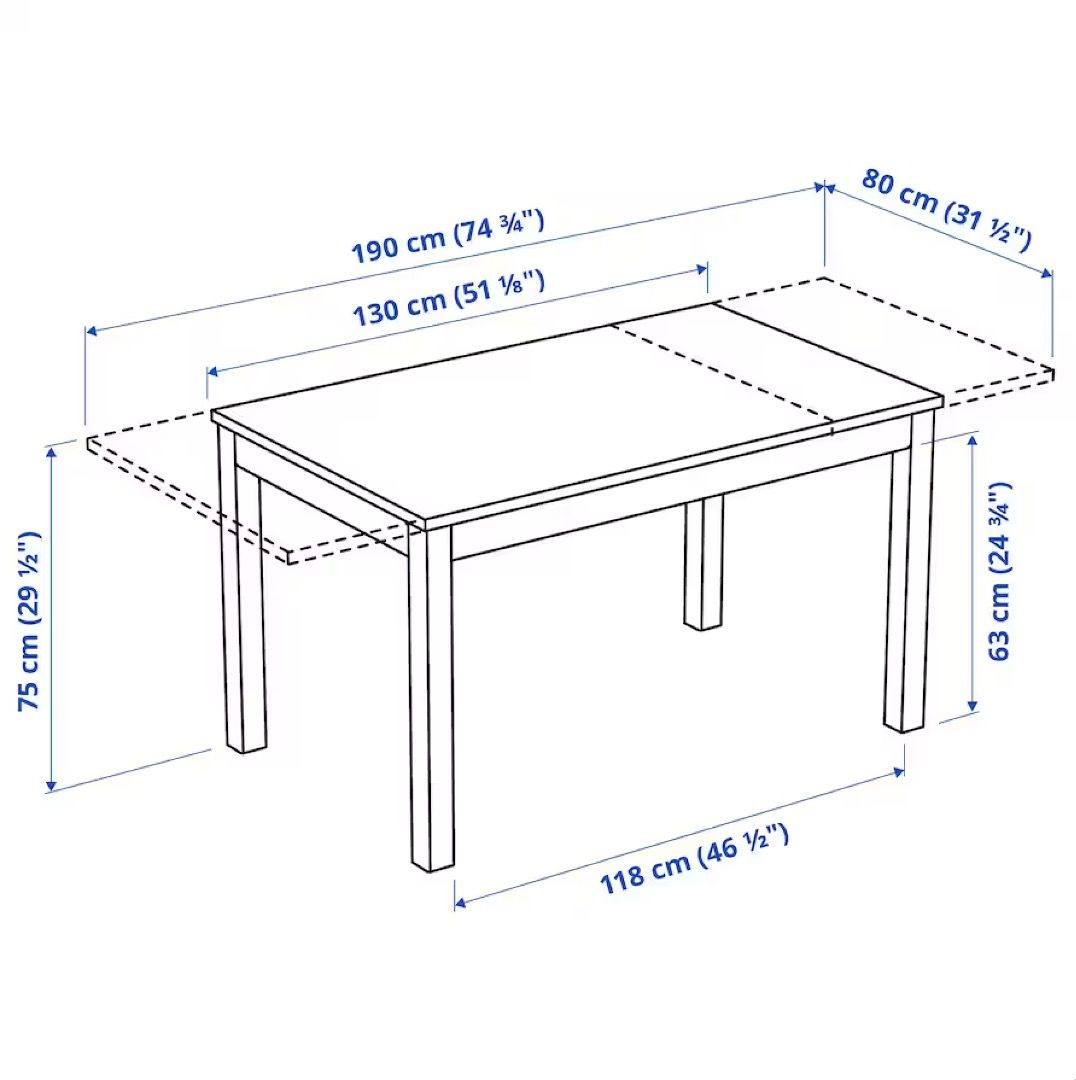 Ikea bjursta extendable table dimensions hotsell