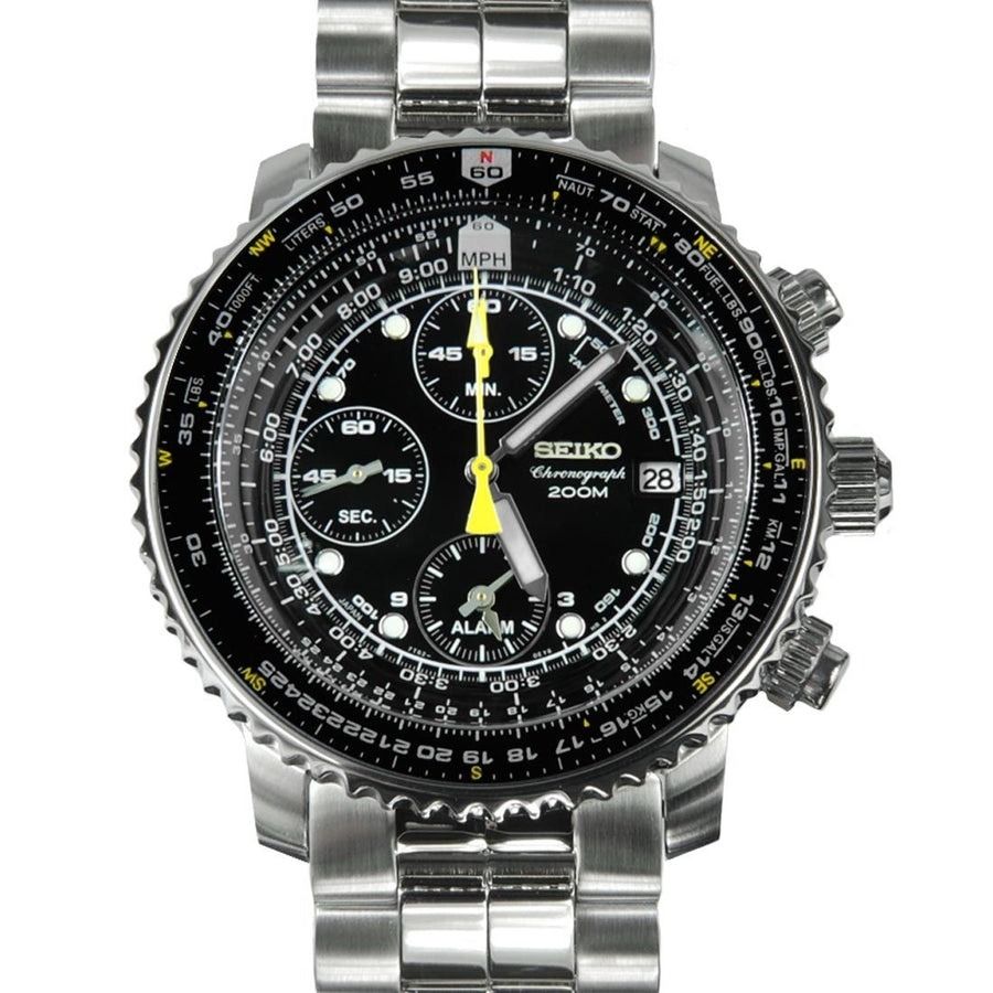BRAND NEW Seiko Flightmaster Quartz Chronograph Pilot Stainless