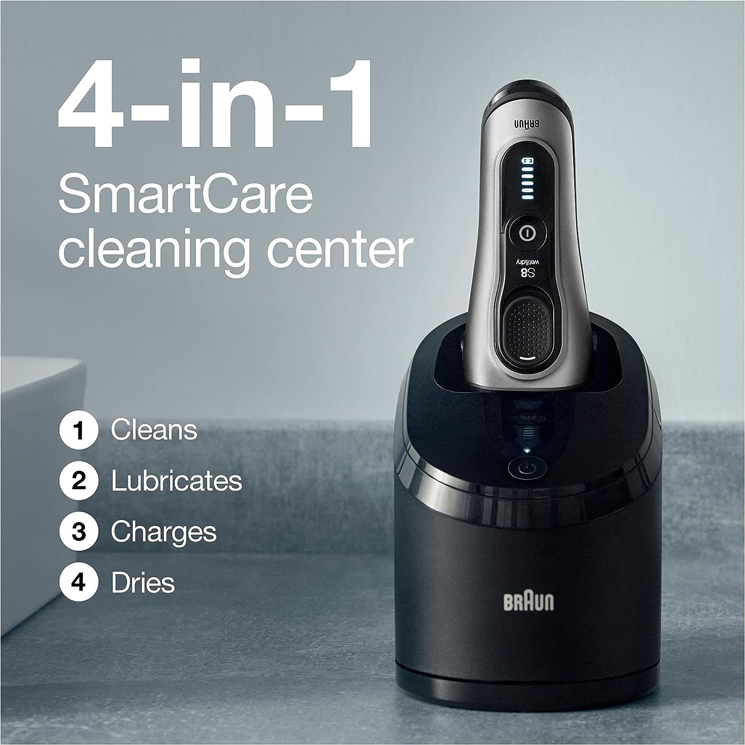 Braun Electric Razor for Men, Series 8457cc Electric Foil Shaver with  Precision Beard Trimmer, Cleaning  Charging SmartCare Center, Galvano  Silver, Beauty  Personal Care, Men's Grooming on Carousell