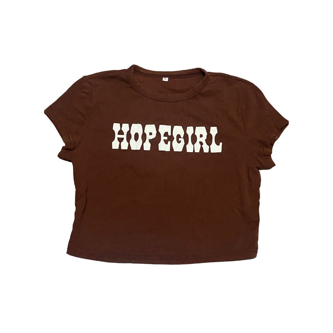 brown crop top, Women's Fashion, Tops, Others Tops on Carousell