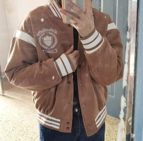 High Quality Brown Hockey Jersey Varsity Jacket Long Sleeves