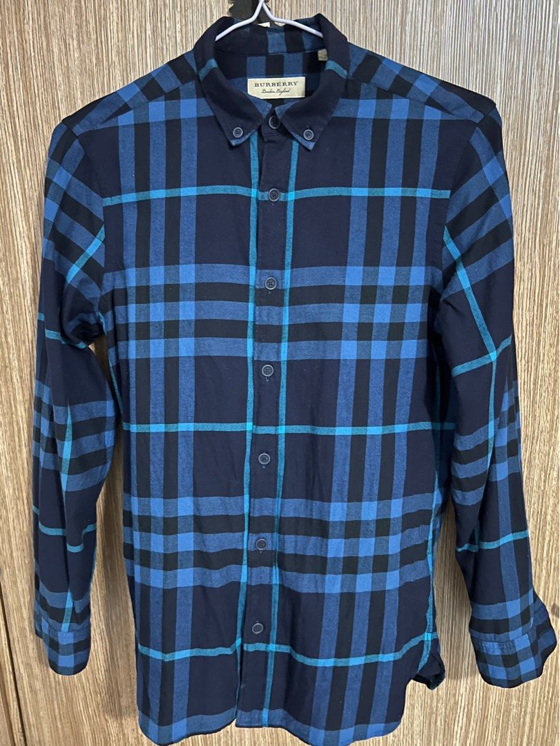 Burberry flannel blue clearance