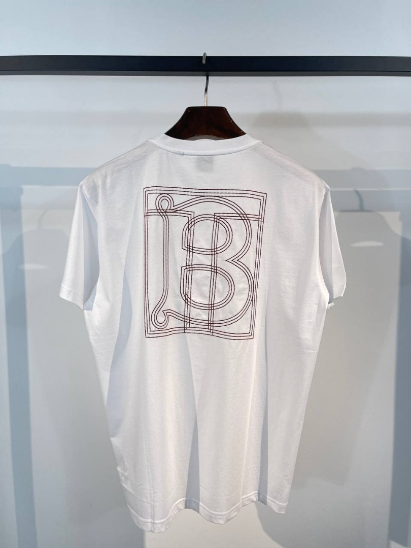 Burberry Monogram Stripe Print Cotton Oversized T-shirt In Bridle Brown Ip  Ptn